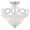 Westinghouse Fixture Ceiling SemiFlush-Mount 60W 2Lght Dunmore 15In Brsh Nkl Frost Glass 6573800 - alternate 1